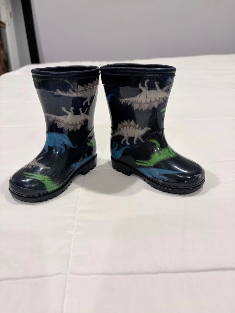 Carter's Navy Dinosaur Rain Boots with Blue, Green & Gray Dinosaurs